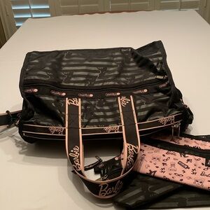 Lesportsac Black and Pink Tote Bag